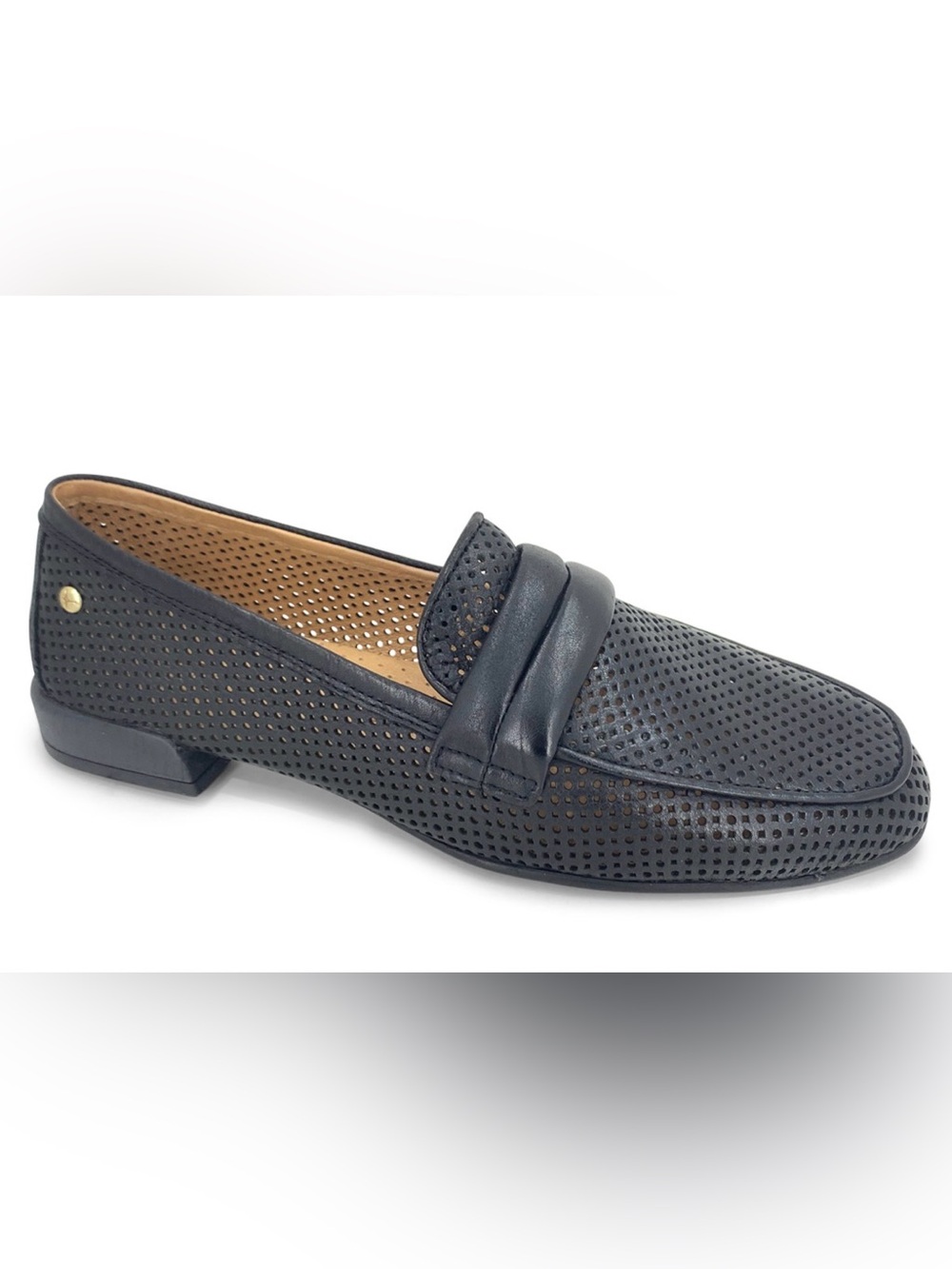 PIKOLINOS Women's Perforated Leather Mule Loafers - Black